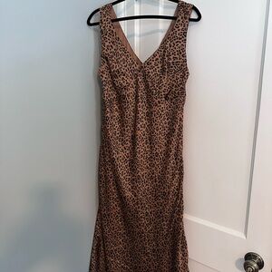 American Eagle Outfitters Brown Leopard Maxi Dress